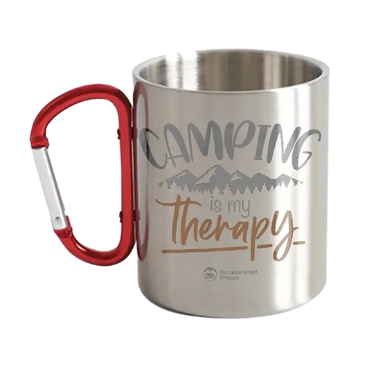 Camping Is My Therapy Carabiner Mug 12oz