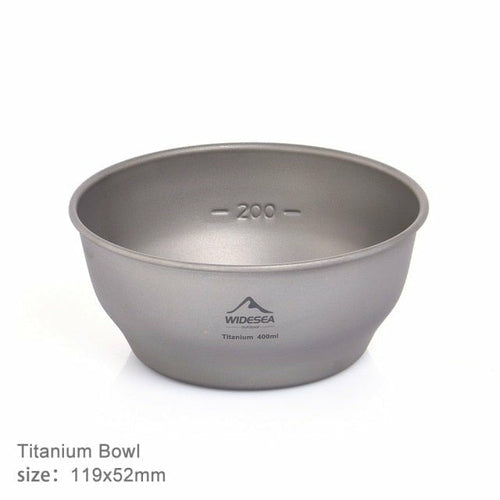 Camping Ultralight Titanium Bowl Plate Pan Tableware Set Multi Size