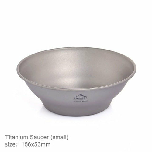 Camping Ultralight Titanium Bowl Plate Pan Tableware Set Multi Size