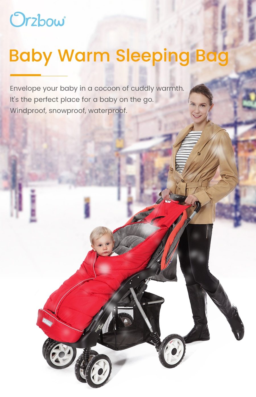 Universal Baby Stroller Footmuff Winter Baby Sleeping Bags Newborn
