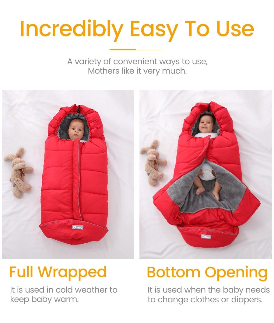 Universal Baby Stroller Footmuff Winter Baby Sleeping Bags Newborn