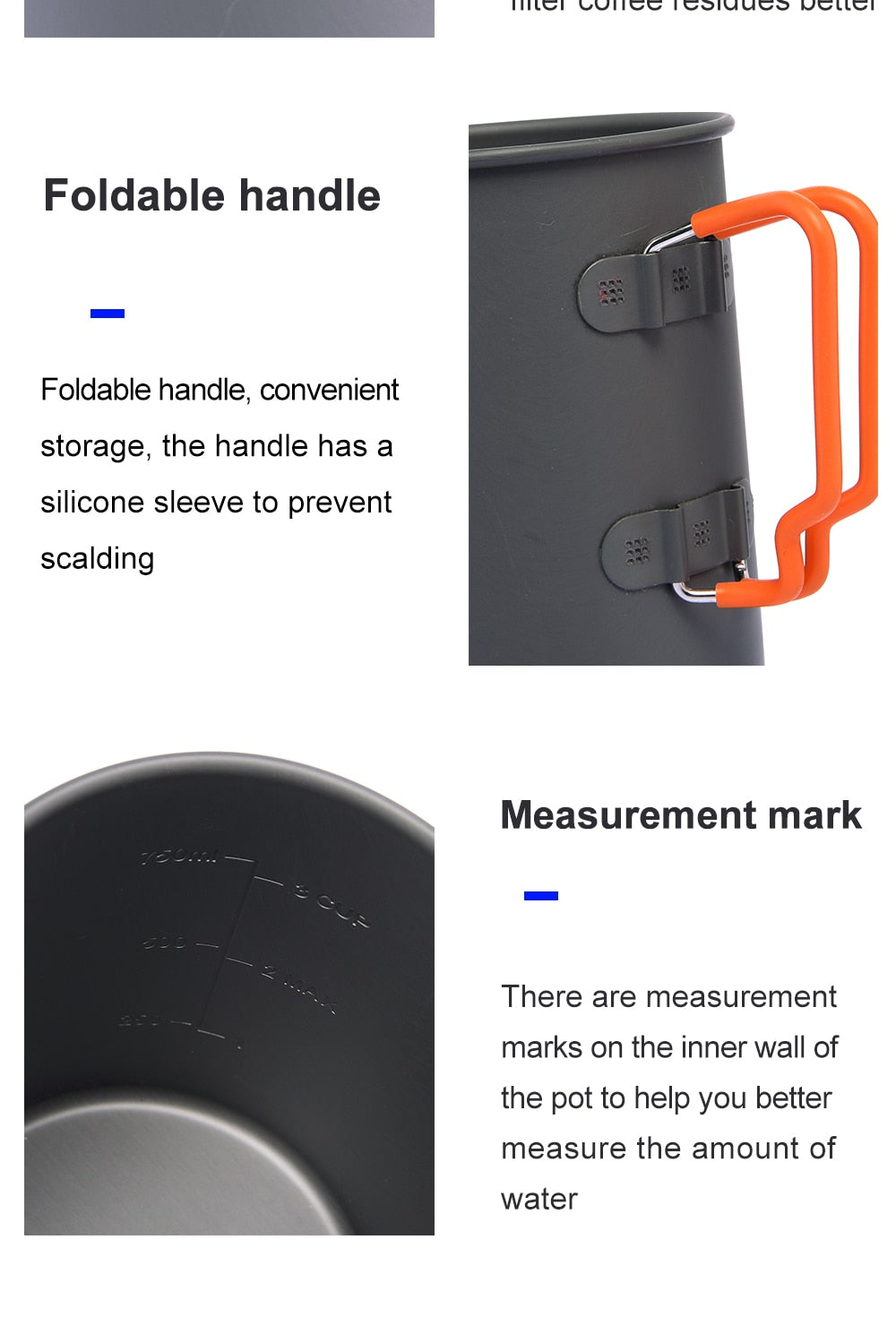 Camping Coffee Pot with French Press Outdoor Cup Mug Cookware for