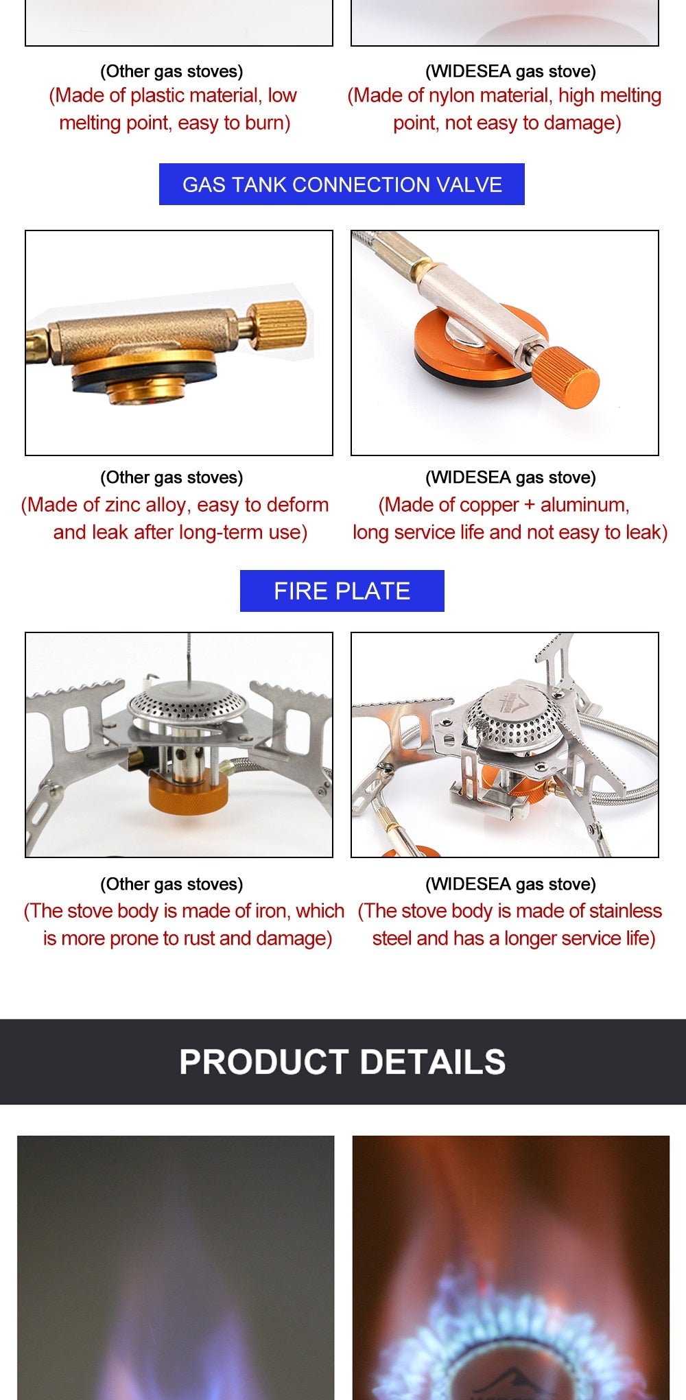 Camping Gas Stove Outdoor Tourist Burner Strong Fire Heater Tourism