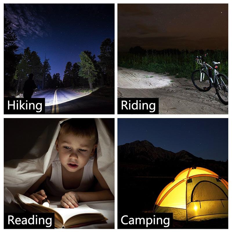 LED Flashlight 2000LM Q5 Mini Portable Torch Adjustable Zoom Flash