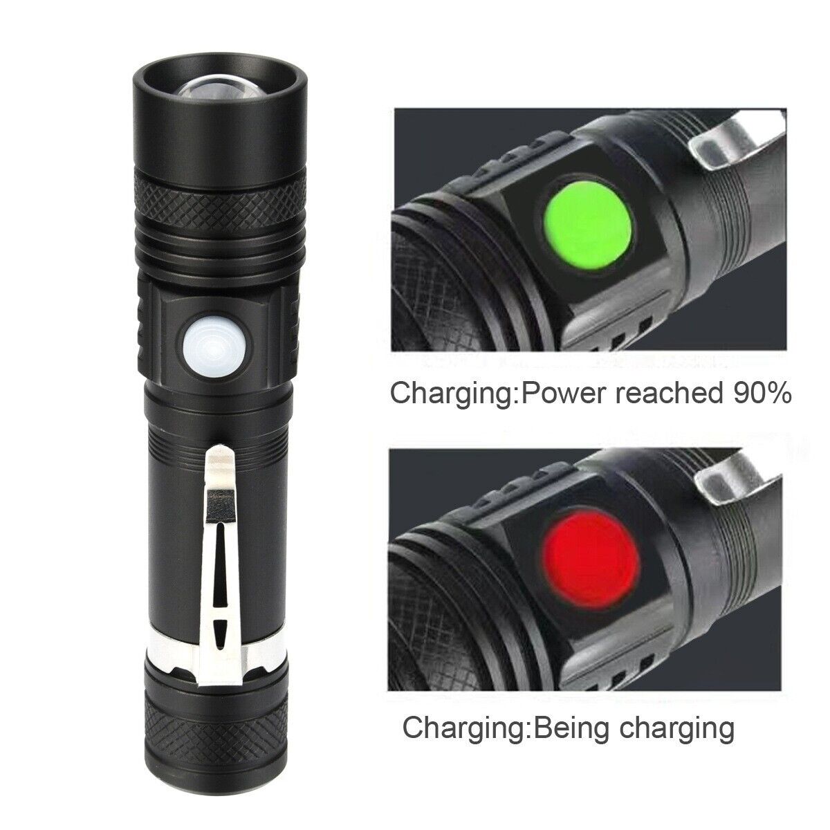 Super Bright 90000LM LED Tactical Flashlight Zoomable With