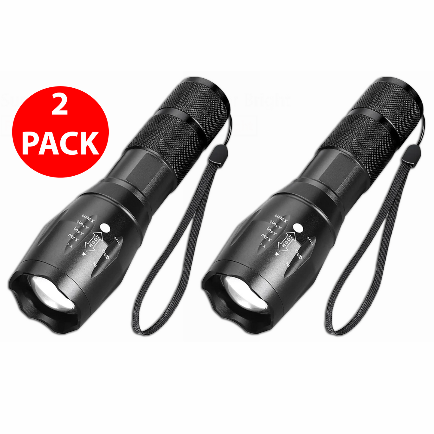 Super-Bright 90000LM LED Tactical Flashlight 5 Modes Zoomable Torch