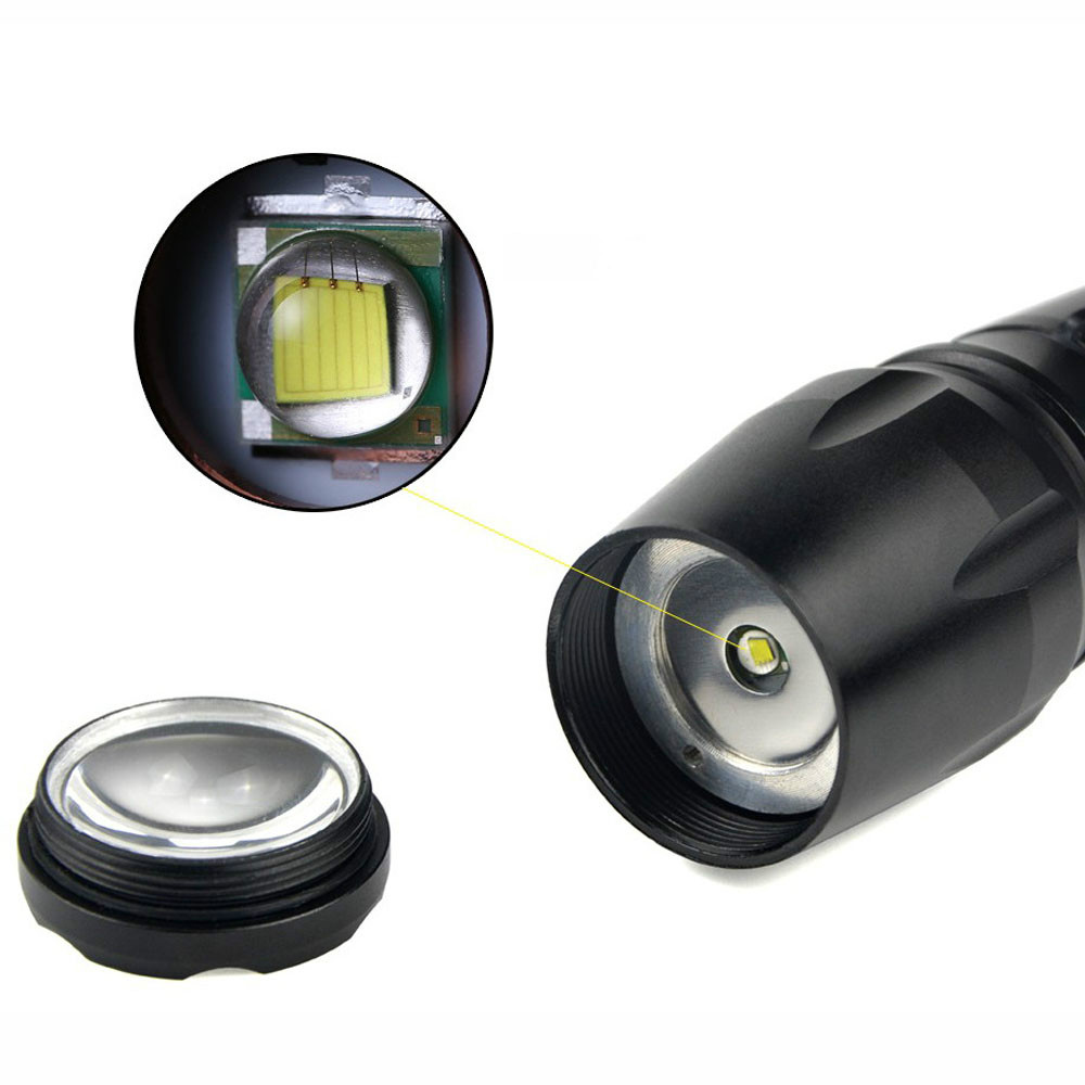Super-Bright 90000LM LED Tactical Flashlight 5 Modes Zoomable Torch