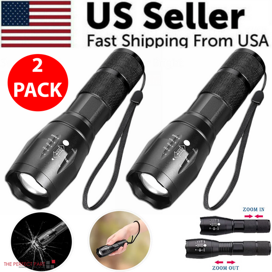 Super-Bright 90000LM LED Tactical Flashlight 5 Modes Zoomable Torch