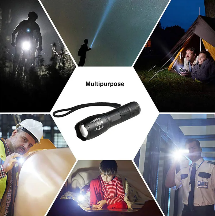 Super-Bright 90000LM LED Tactical Flashlight 5 Modes Zoomable Torch