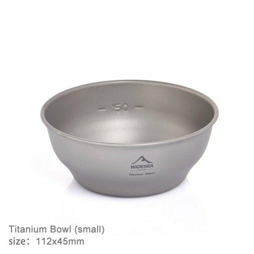 Camping Ultralight Titanium Bowl Plate Pan Tableware Set Multi Size