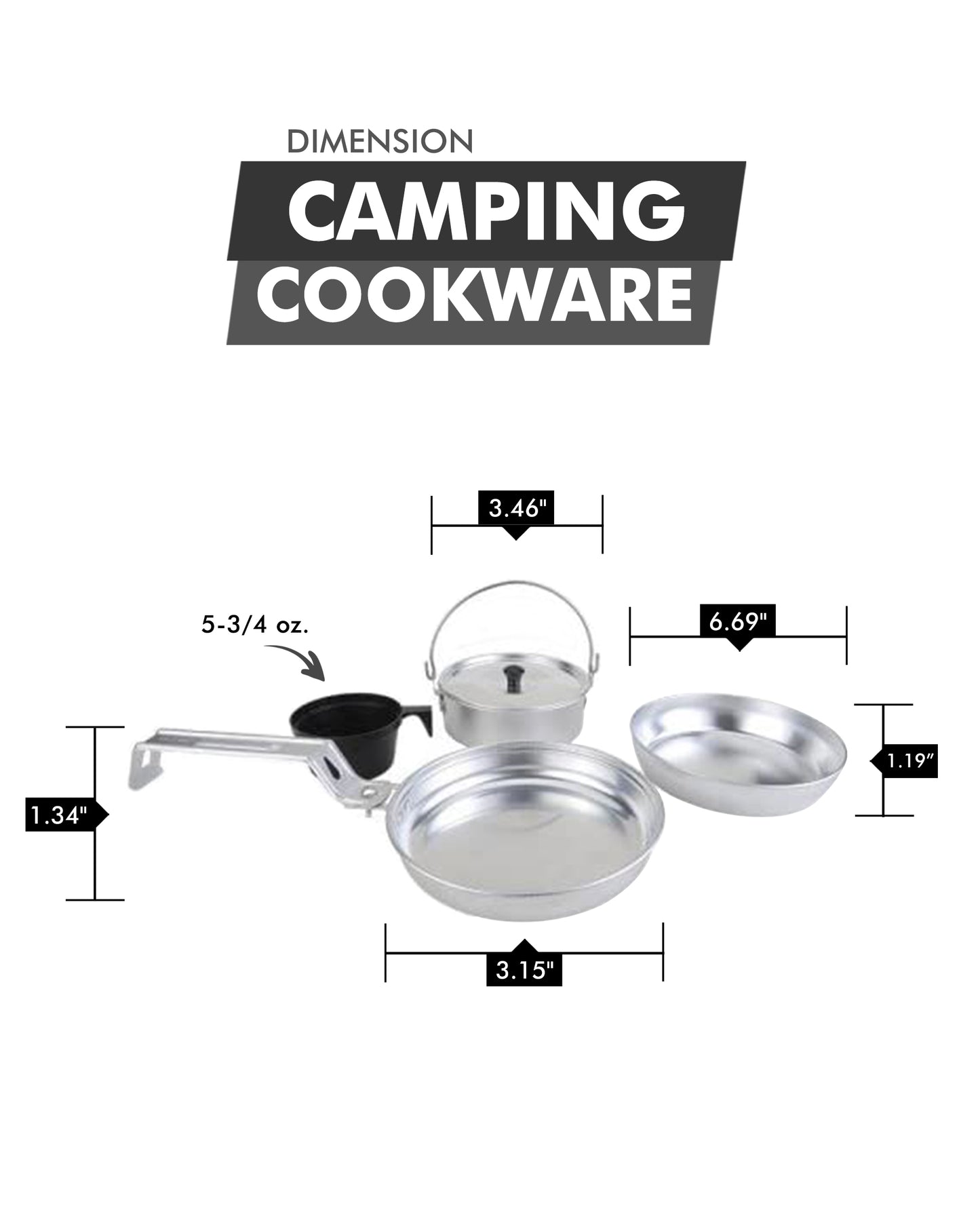 Barton Outdoors Aluminum Cookware Set for Camping