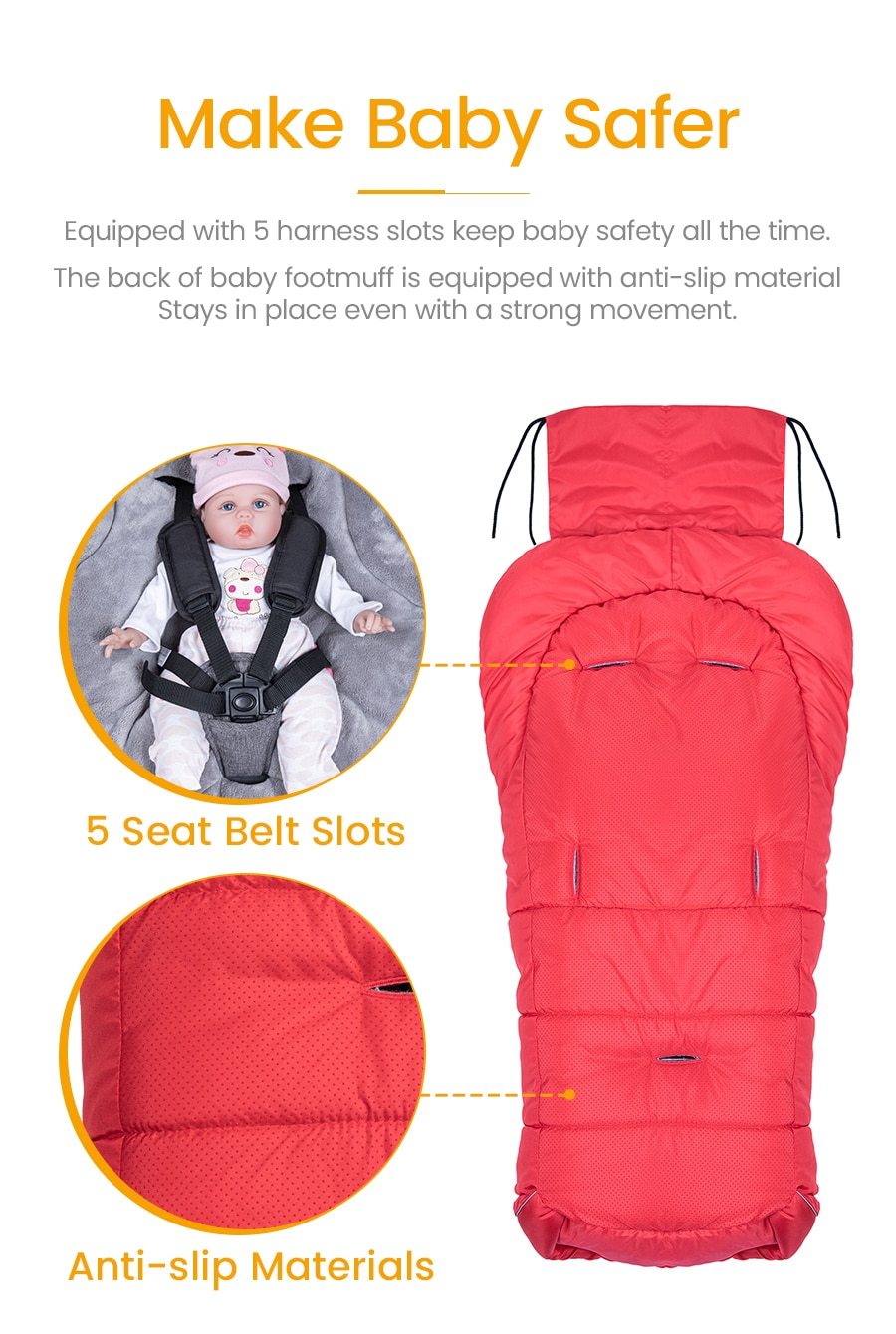 Universal Baby Stroller Footmuff Winter Baby Sleeping Bags Newborn