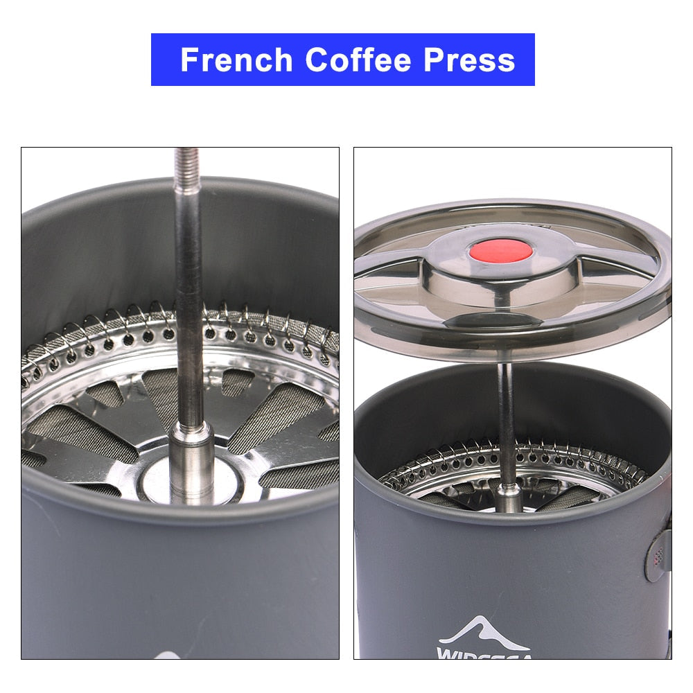 Camping Coffee Pot with French Press Outdoor Cup Mug Cookware for