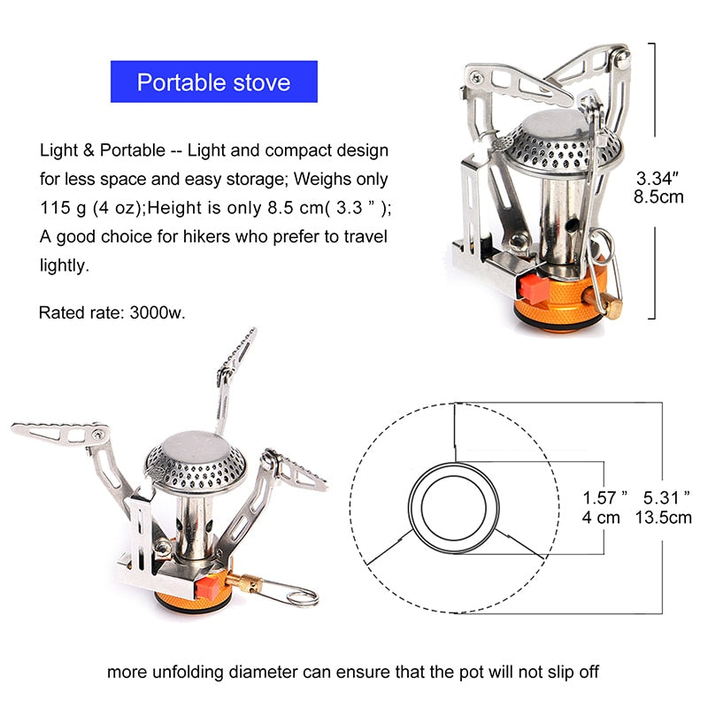 Camping One-piece Gas Stove Heater Tourist Burner Foldable Outdoor
