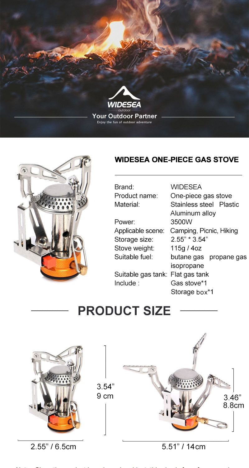 Camping One-piece Gas Stove Heater Tourist Burner Foldable Outdoor