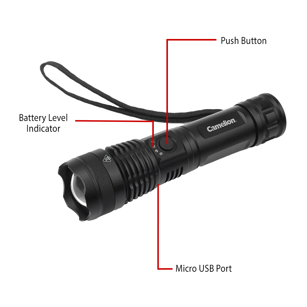 Camelion Aluminum Rechargeable Flashlight RT393